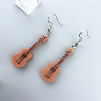 Punk Style Guitar Resin Earrings Creative Handmade Musical Instruments Dangle Earrings Women Statement Trend Jewelry Girl Gift